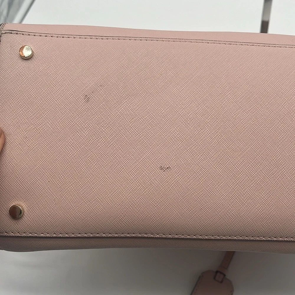Kate Spade New York Pink Leather Dome Double Handle Crossbody Satchel BLEMISH